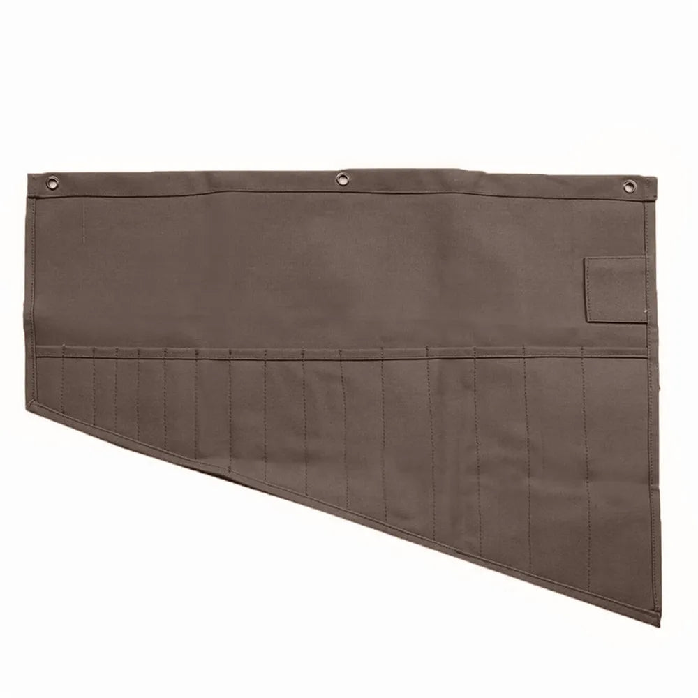 Werkzeugrolltasche aus gewachstem Segeltuch 14 Taschen robust für Elektriker