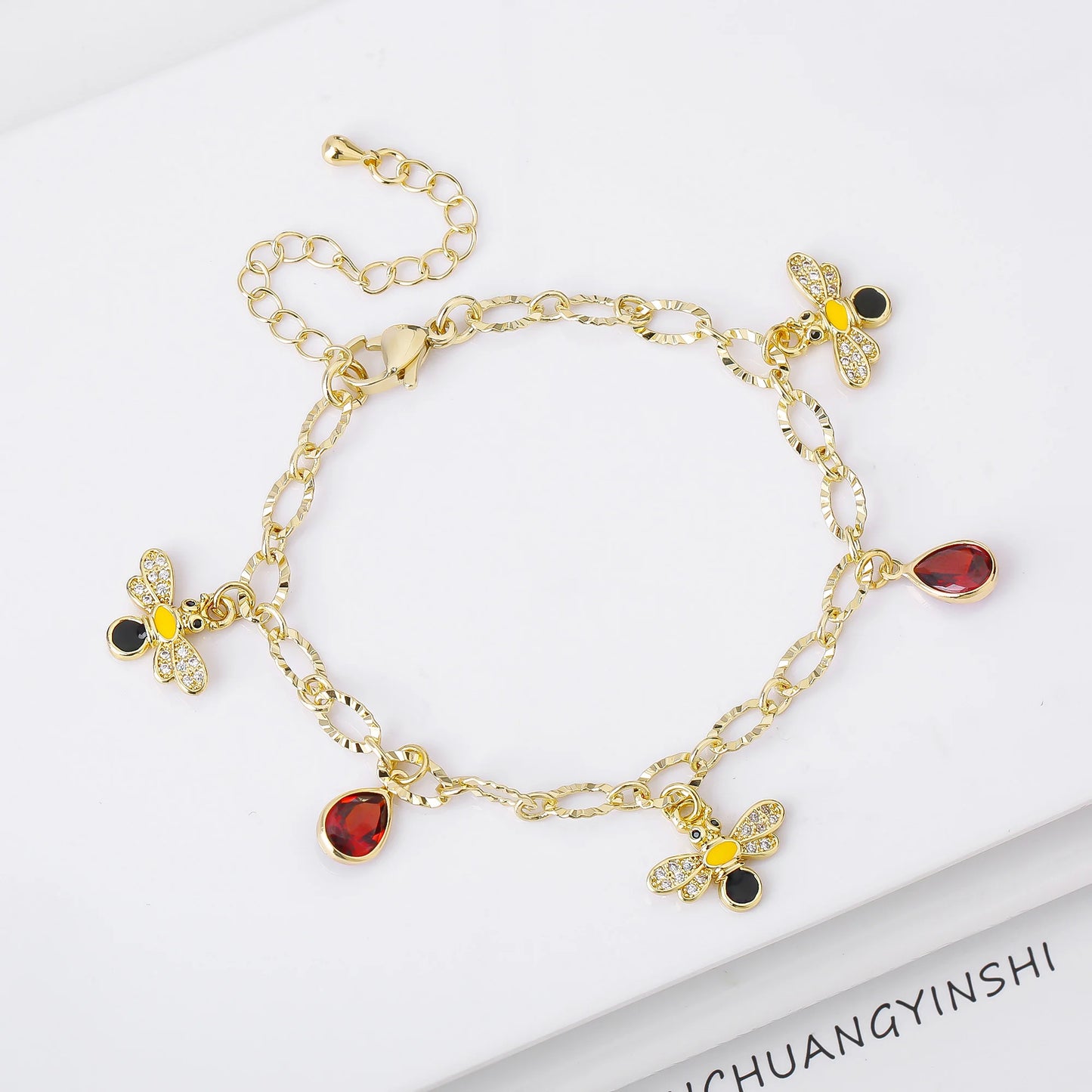 Verstellbares Insekt Bienen Armband für Damen mit Zirkon – Modisches Geschenk