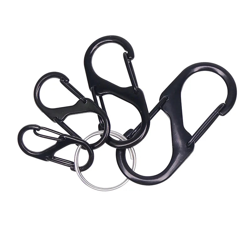 5 10er Set Mini Aluminium Karabiner S Typ Schlüsselbund Haken Camping