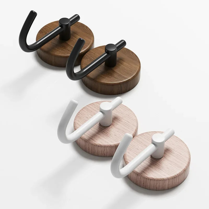 Selbstklebende Massivholz Haken Walnuss für Bad Schlafmantel Schlüssel