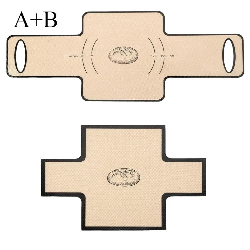 Wiederverwendbare Silikon Backmatte für Brot und Teigtransfer