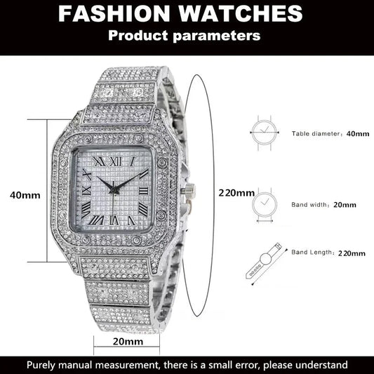 Herren Quarz Uhr Set: Business Casual mit glitzernden Akzenten