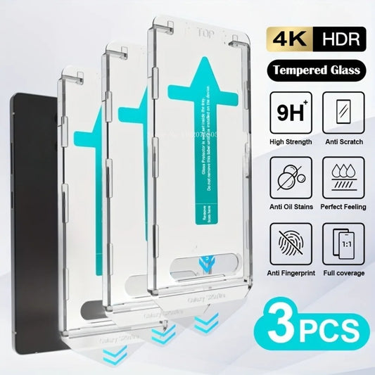 3er Set gehärtete Displayschutzfolie mit Ein-Klick-Installation für Smartphones