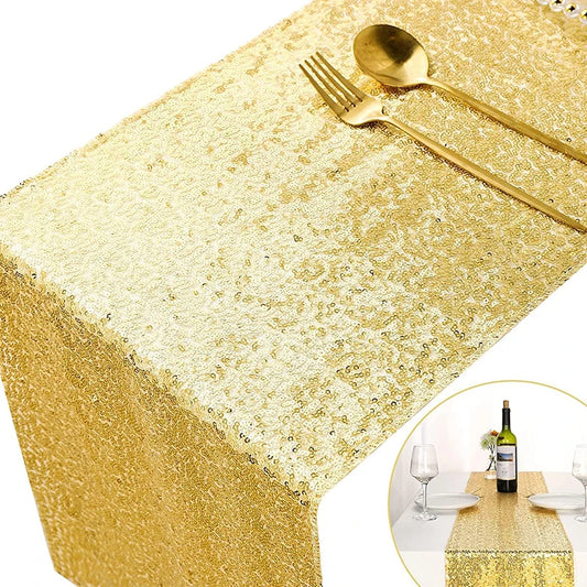 Goldener Pailletten Tischläufer Glitzer Deko Hochzeit Party Feier Varianten