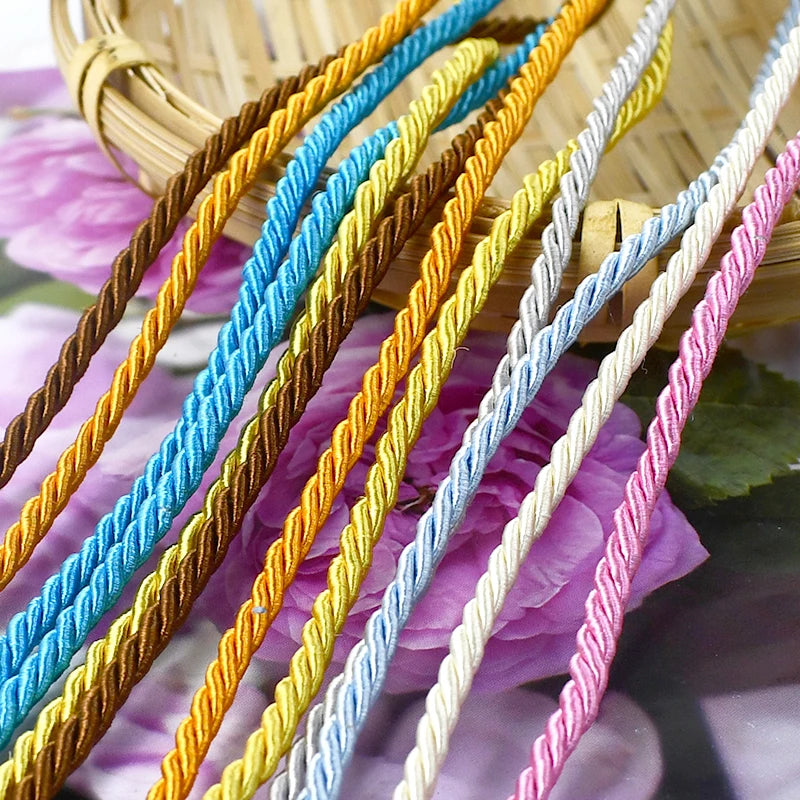 3mm Polyester Seil 3-Strang gedreht – DIY, Heimtextilien, Taschen, Deko Schnur