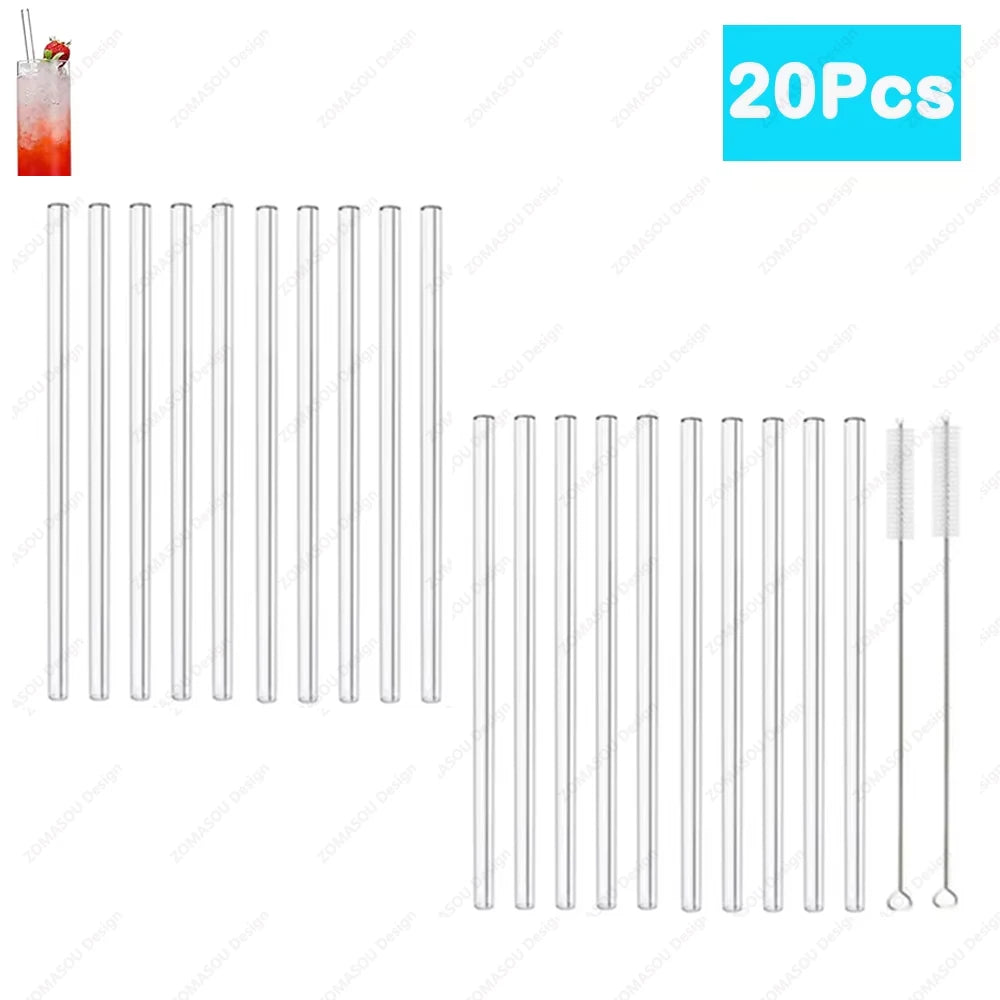 Umweltfreundliche Glasstrohhalme mit Bürsten für Smoothies und Cocktails-Yabubest - Home & More