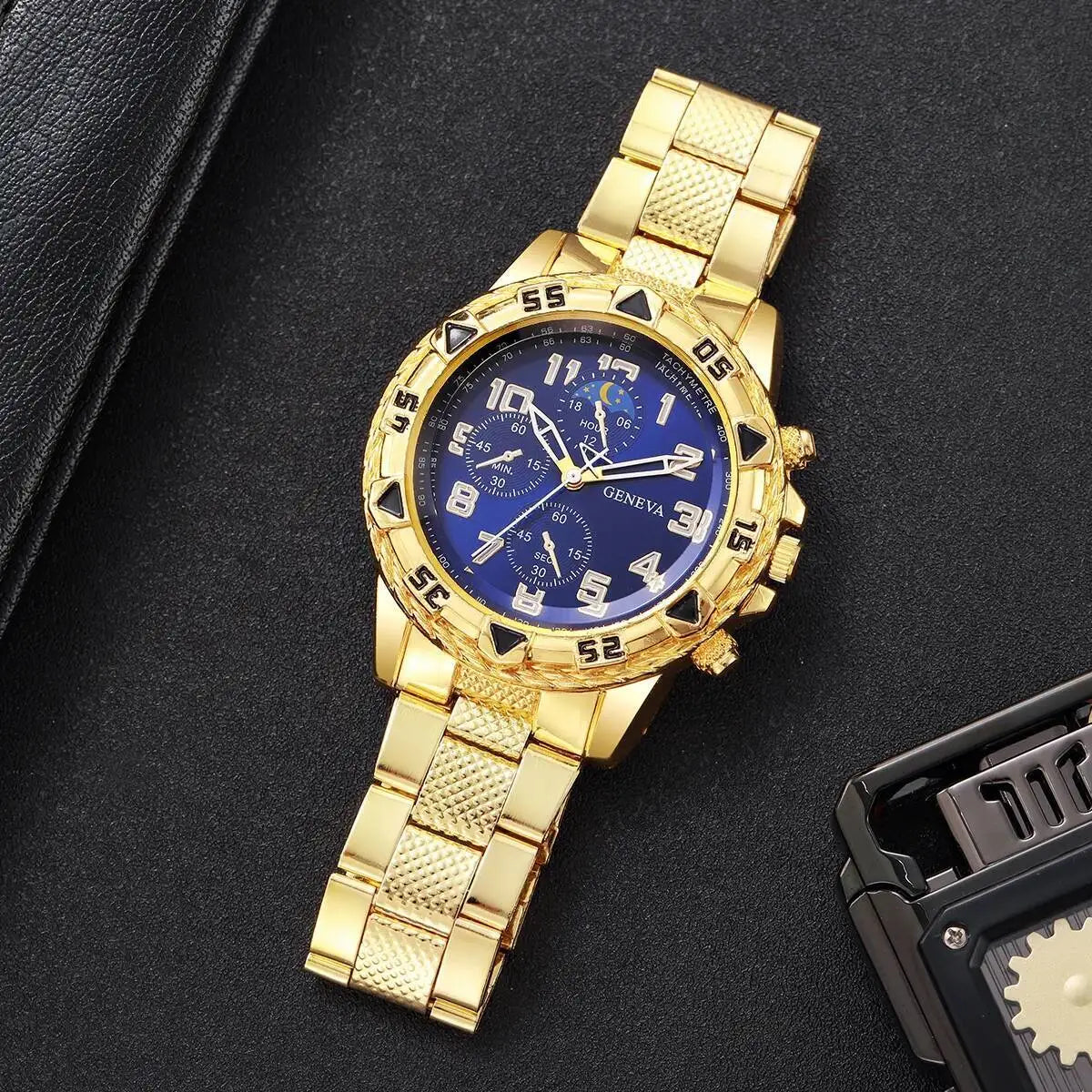 3er Set Herren Quarz Armbanduhren mit großem Zifferblatt-Yabubestshop