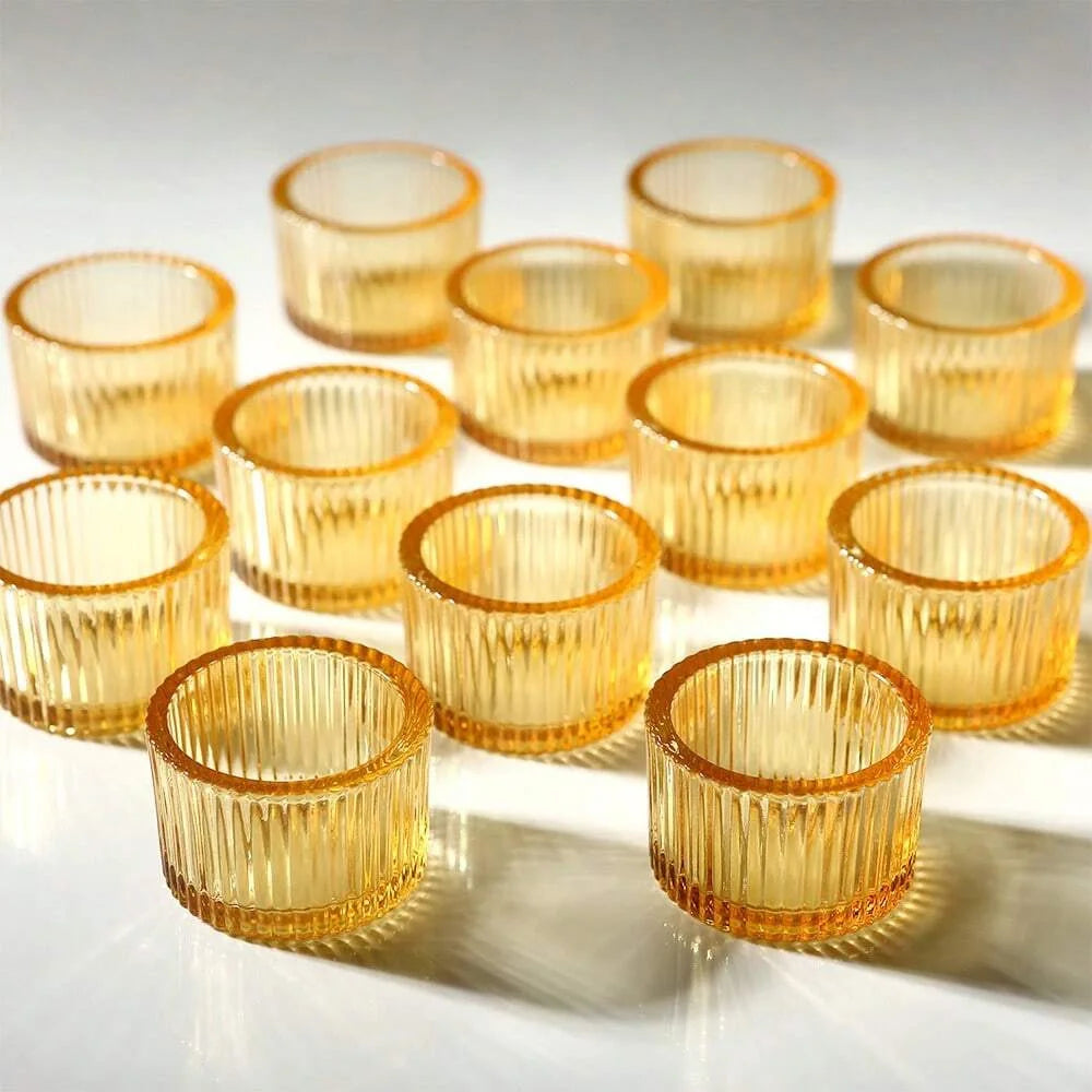 Kerzenhalter-Set aus Glas 4 Stück 2x1,4 Zoll Teelichthalter-Yabubest - Home & More