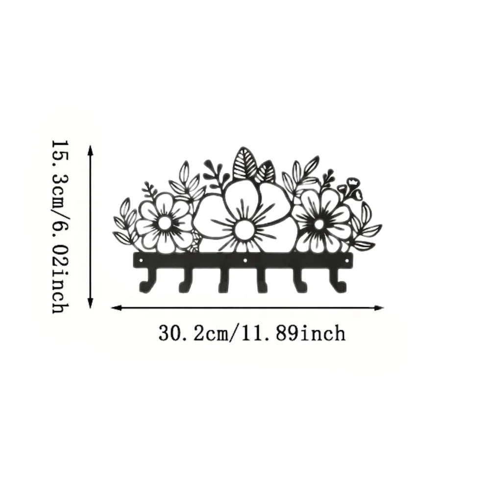 Stilvoller Schlüssel-Organizer aus Metall für Wandmontage