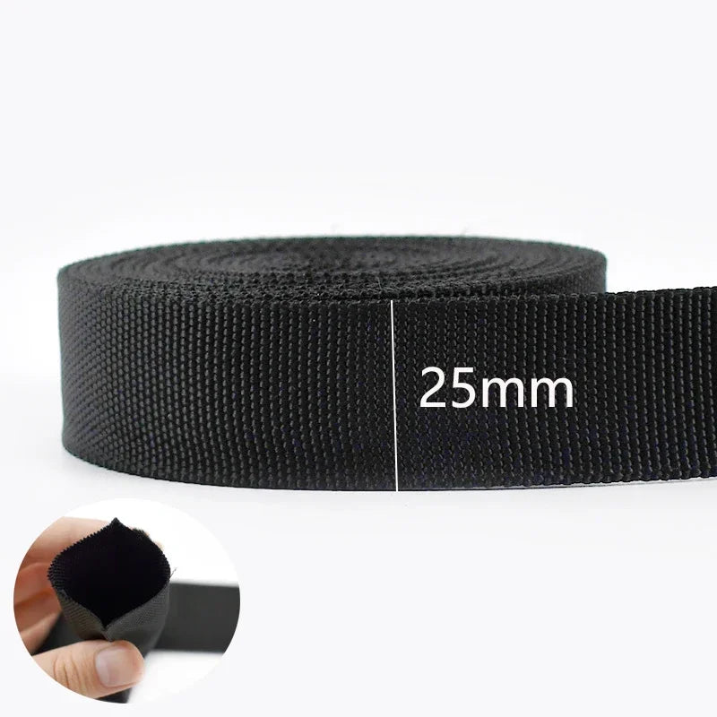 Röhrenförmiges Polyester Gurtband doppellagig 20-50mm für DIY Taschen Rucksäcke 5/10m