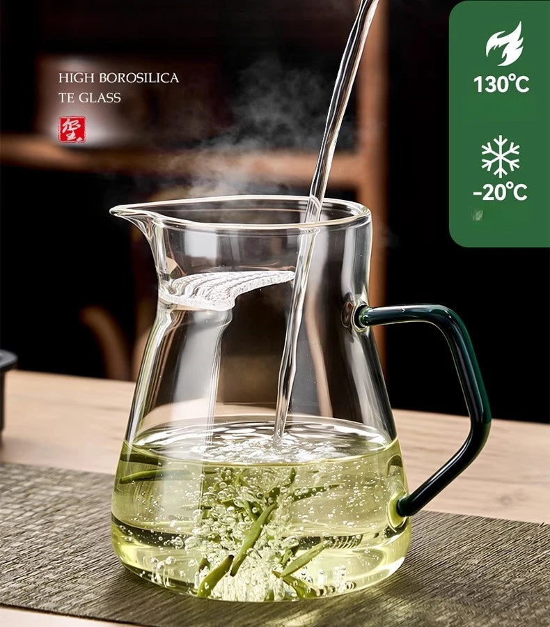 GIANXI Glas Teekanne mit Halbmond Filter und Keramik Heizung