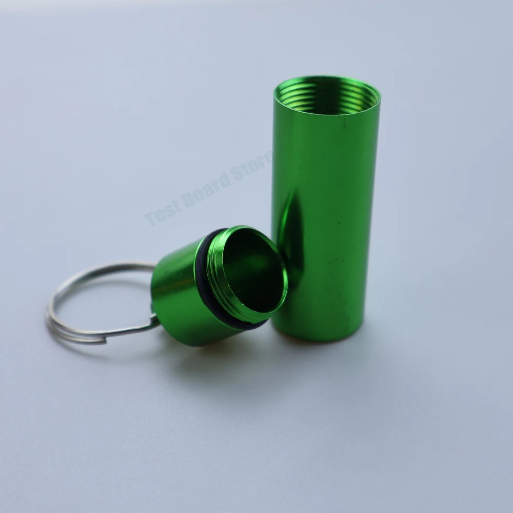 Wasserdichter Aluminium Pillenbehälter mit Schlüsselanhänger klein