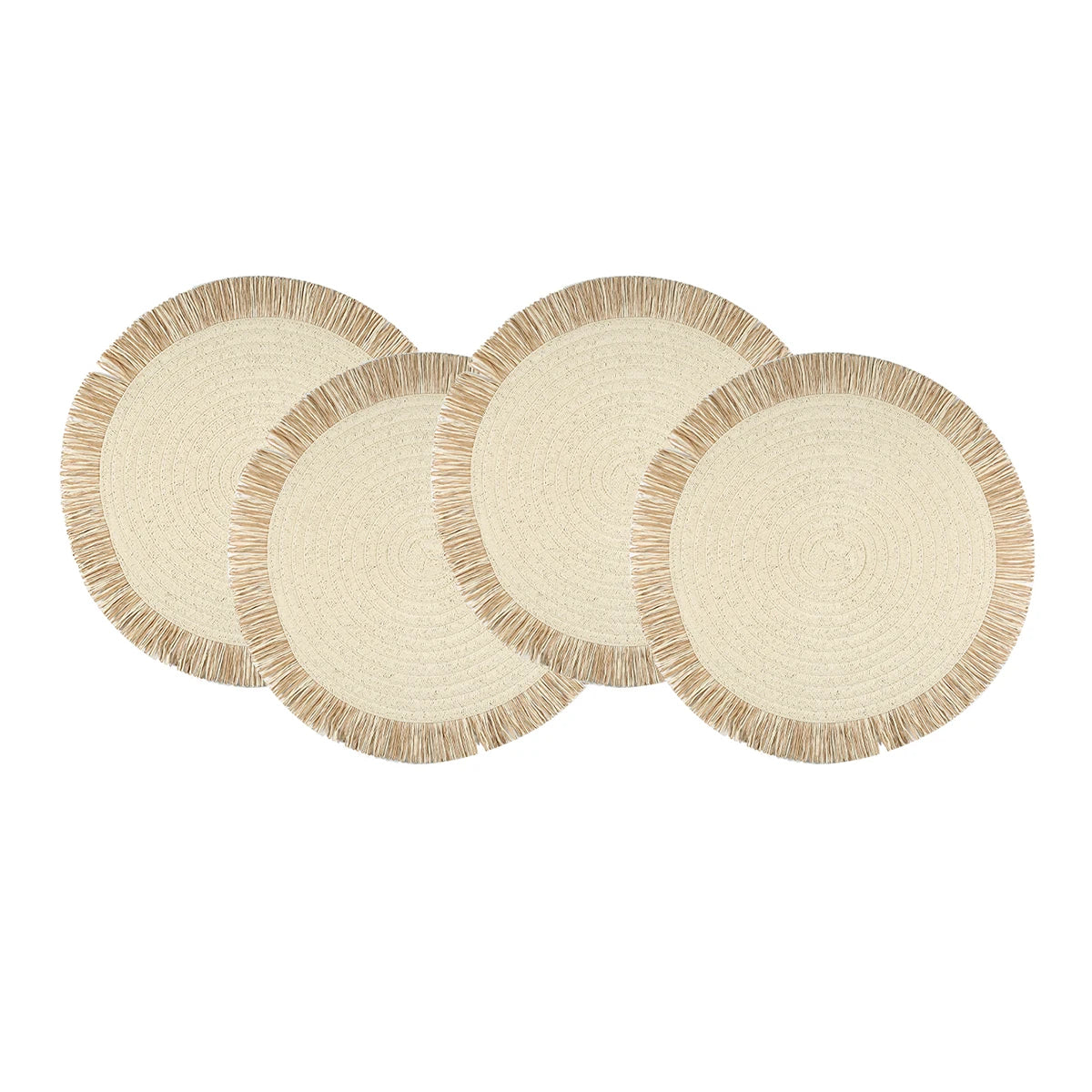 Rundes Tischset aus Papiergewebe im Nordic Stil – Beige Untersetzer