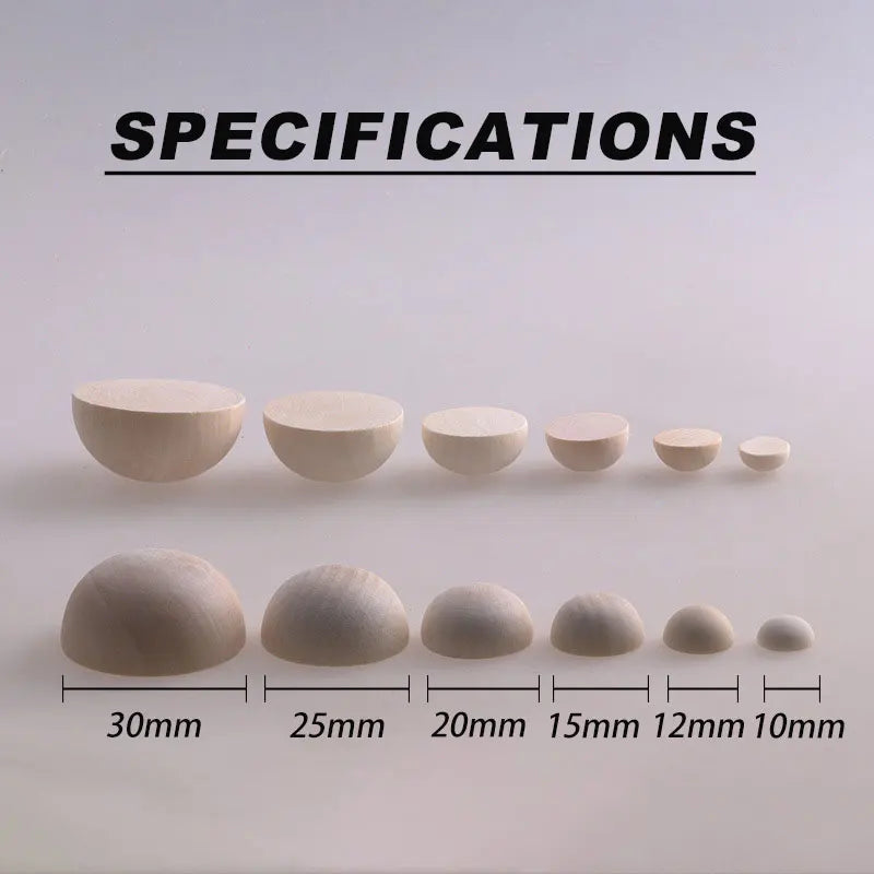 Natürliche halbe Holzperlen 10–30mm, 10–200 Stück – Kreativ - Vielseitig