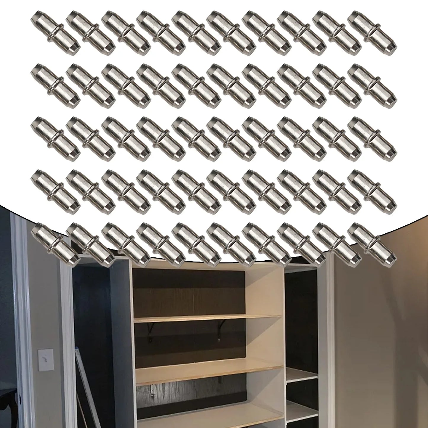 50 Stück Regalstützen Halterung Plattiert für Schrank Möbel – Einfache Montage flexibel