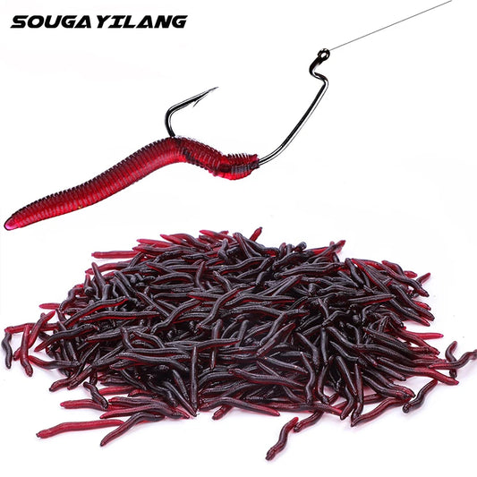 Weiche 4 cm Angelköder Wurm mit Fischgeruch 50-200 Stück für Bass Angeln