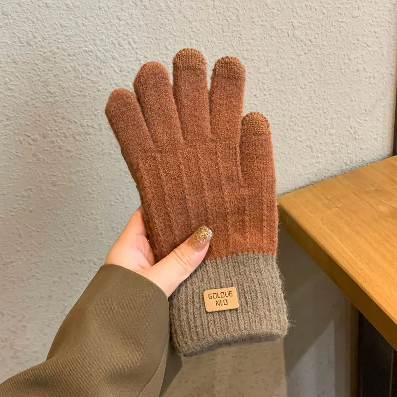 Warme Strickhandschuhe mit Touchscreen-Funktion für Damen und Herren