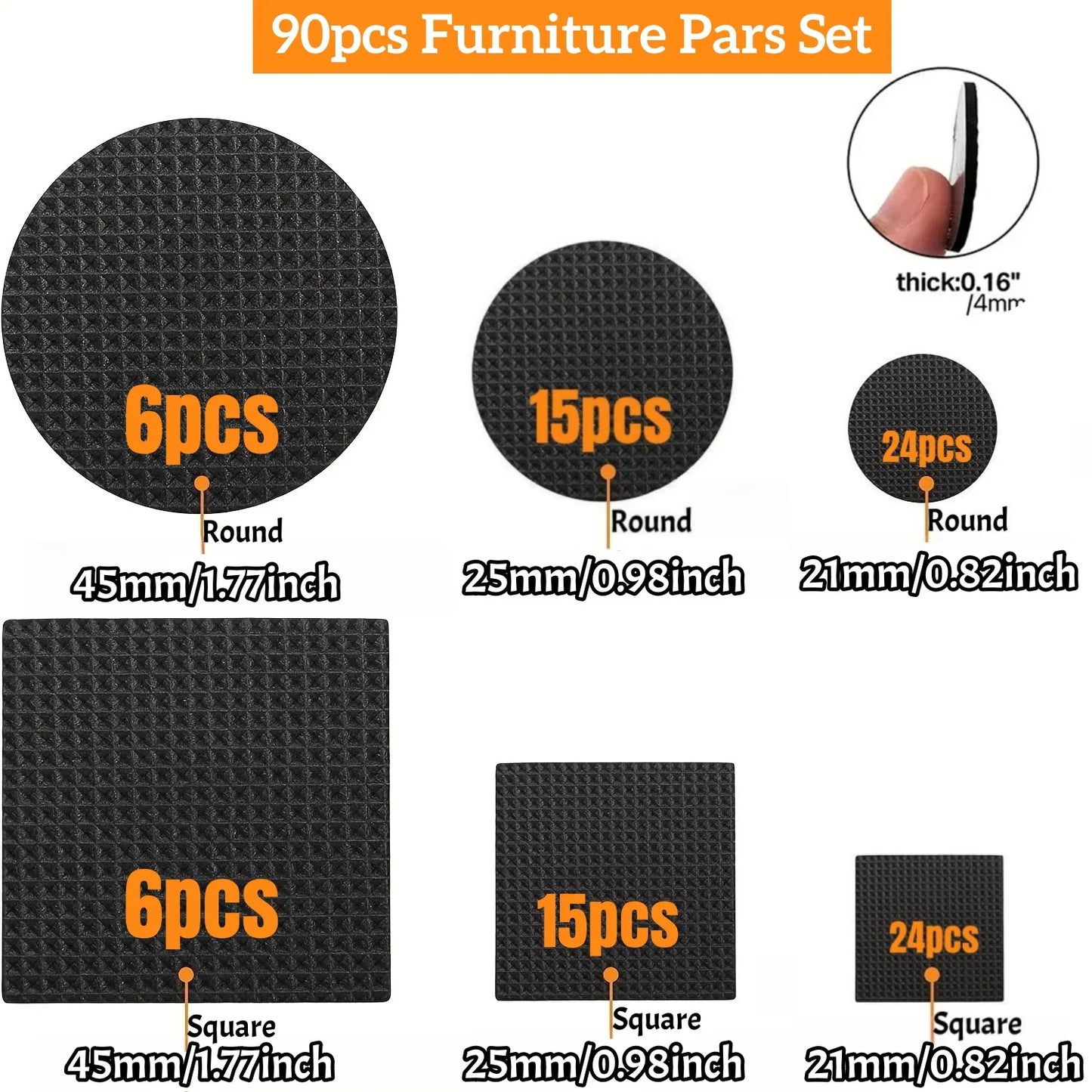 12 bis 180 Stück Möbel Stille Pads Anti-Rutsch Schutz Matten für Boden