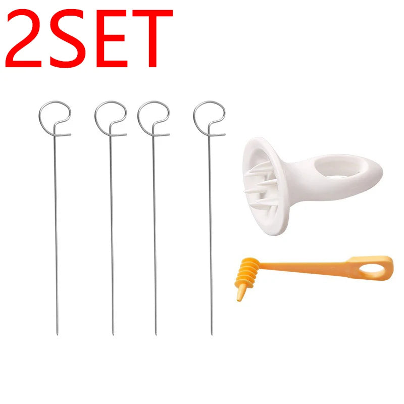 Vielseitiges 2/4/6 Set Spiral-Kartoffelschneider aus Edelstahl - Kunststoff