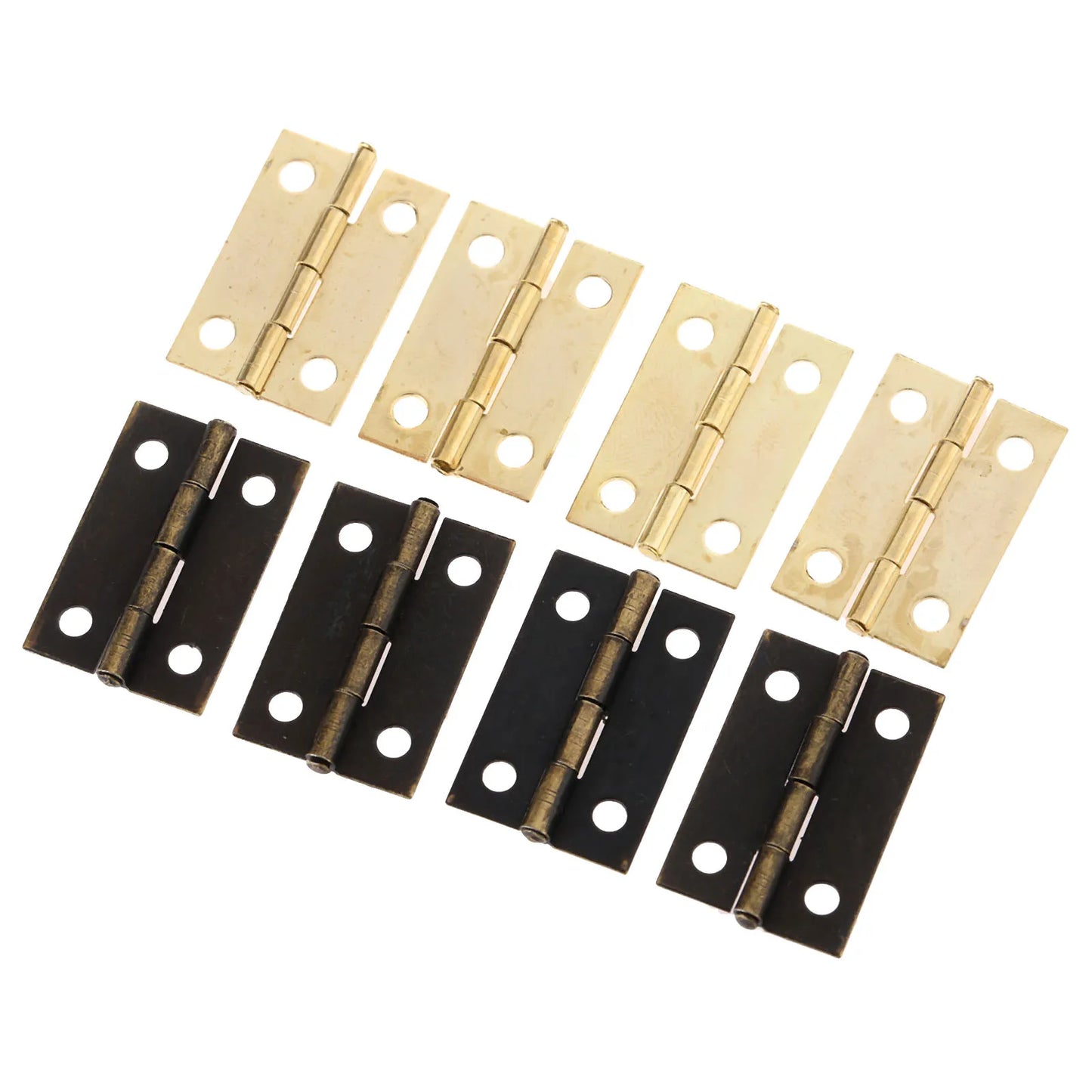 10er Set dekorative Möbel-Scharnier 24x16mm für Vintage Holzboxen