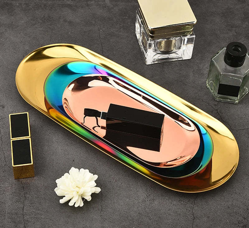 Edelstahl Tablett für Kosmetik und Schmuck – Modern & Praktisch-Yabubest - Home & More