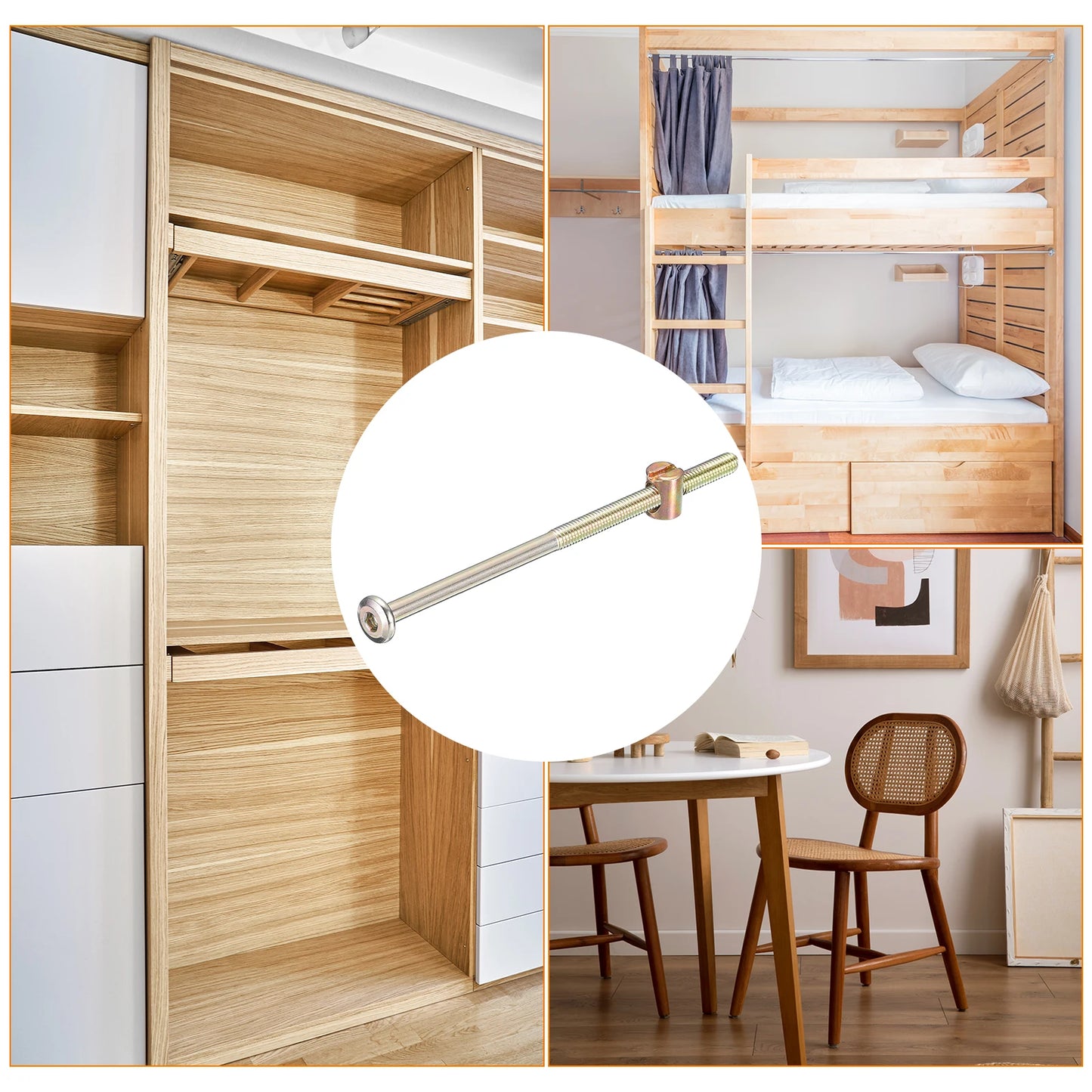 Robuste M6 Innensechskant Möbelschrauben mit Zylindermuttern Set