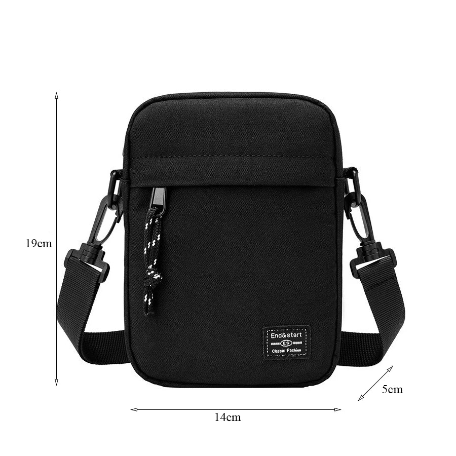Mini Umhängetasche Nylon Schultertasche mit verstellbarem Gurt für Männer