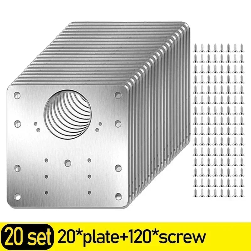 2 oder 20 Stück Edelstahl Schrankscharnier Reparaturplatten mit Löchern