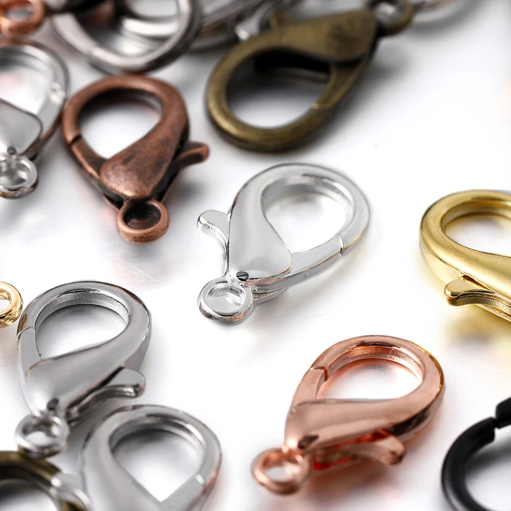 100 Stück Karabiner Verschlüsse Metall DIY Schmuck Zubehör 5 Größen