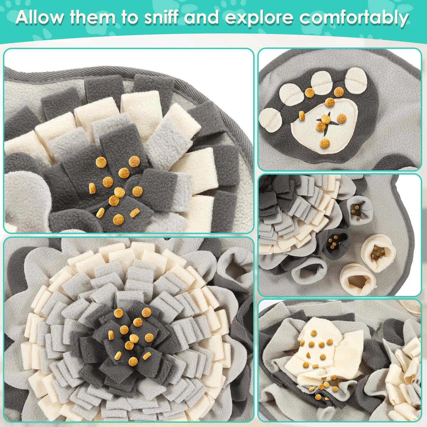Interaktive Schnüffelmatte für Hunde mit Quietscher und Leckerlisuche