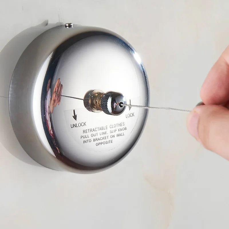 3m tragbare versenkbare Wäscheleine aus Edelstahl für Indoor und Outdoor