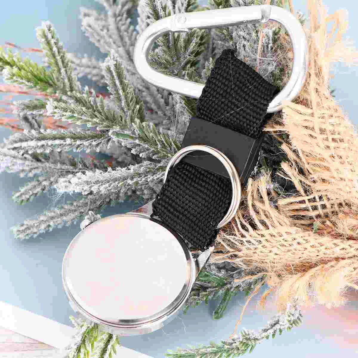 Robuste Karabiner Kompass Uhr mit Leuchtzeigern – Weiß, Clip-On für Outdoor - Pflege