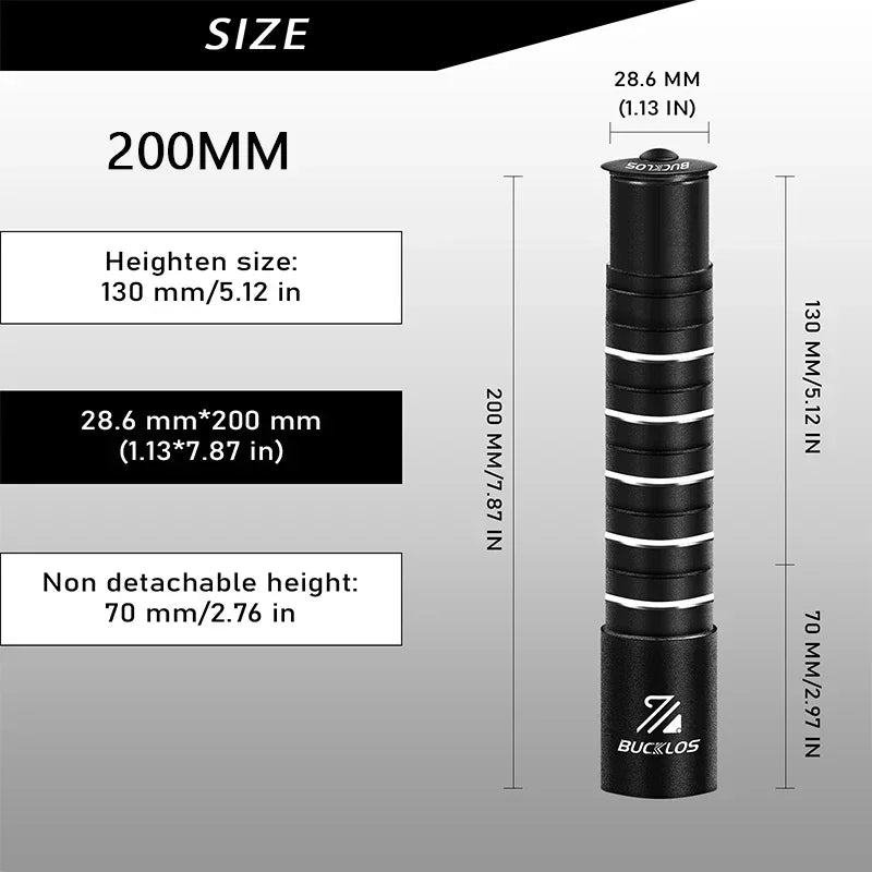 Fahrrad Vorbau Verlängerung 100-210 mm Aluminium Lenker Extender Adapter