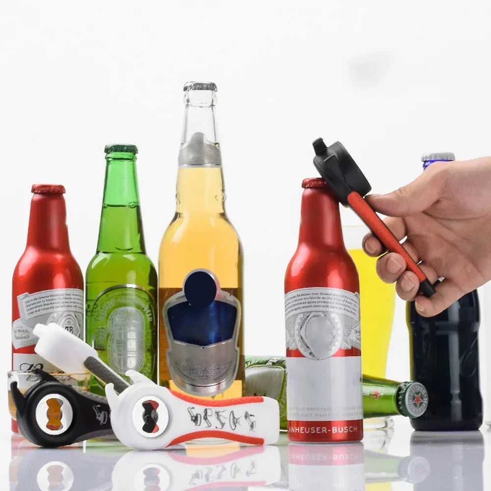 Multifunktionaler 5-in-1 Flaschenöffner mit rutschfestem Silikongriff