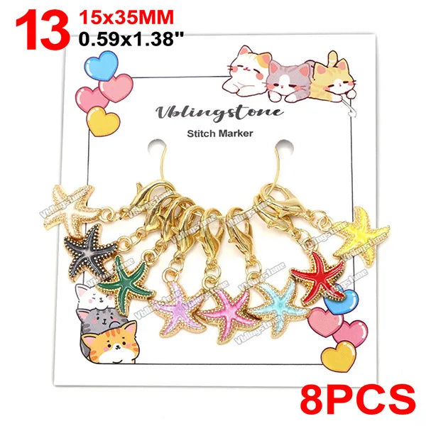 Mix Metall Katze Anhänger Häkeln und Stricken Stich Marker Kits Nadel Clip