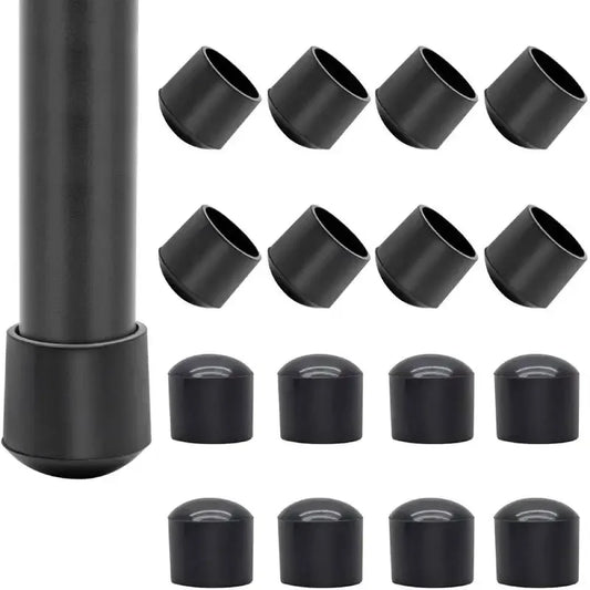 20 runde PVC Endkappen für rutschfeste Möbelbeinabdeckung schwarz