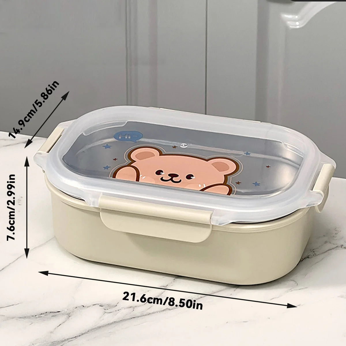 900 ml Lunchbox aus Edelstahl 304 mikrowellengeeignet auslaufsicher tragbar