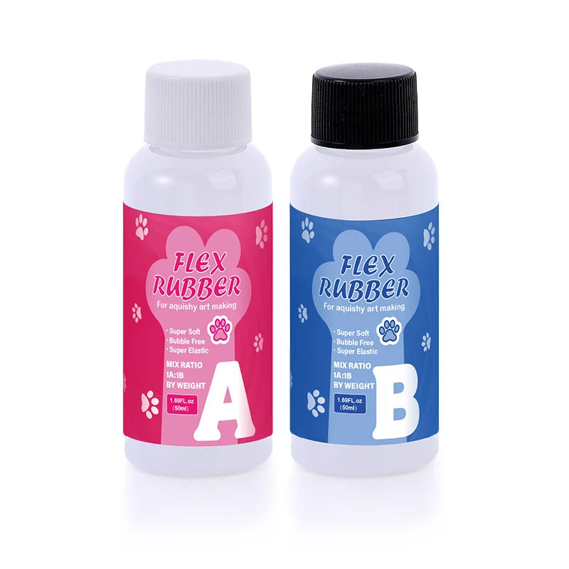 Flüssiges Silikongel Set für Squishy Basteln in 4 Größen mit 1 zu 1 Mischung