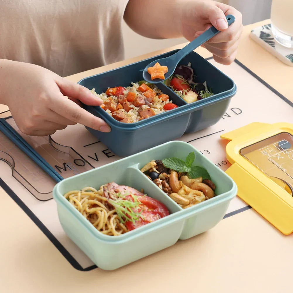 850ML Mikrowellen Lunchbox mit Besteck – Dichte Bento Box für Schule & Büro