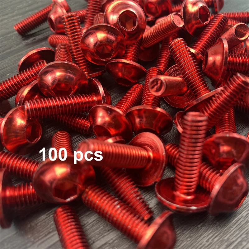 10 bis 100 eloxierte M6x20 mm Aluminium Verkleidungsschrauben bunt