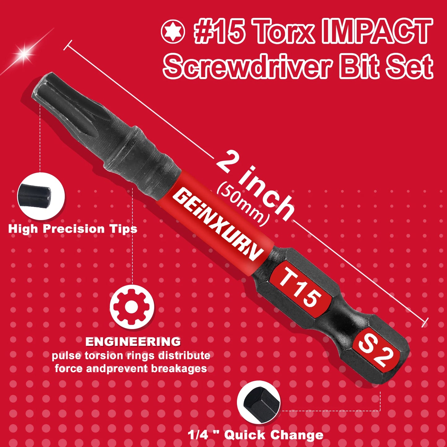 Schlagfestes Magnet Torx Bit Set aus Legiertem Stahl für präzises Arbeiten
