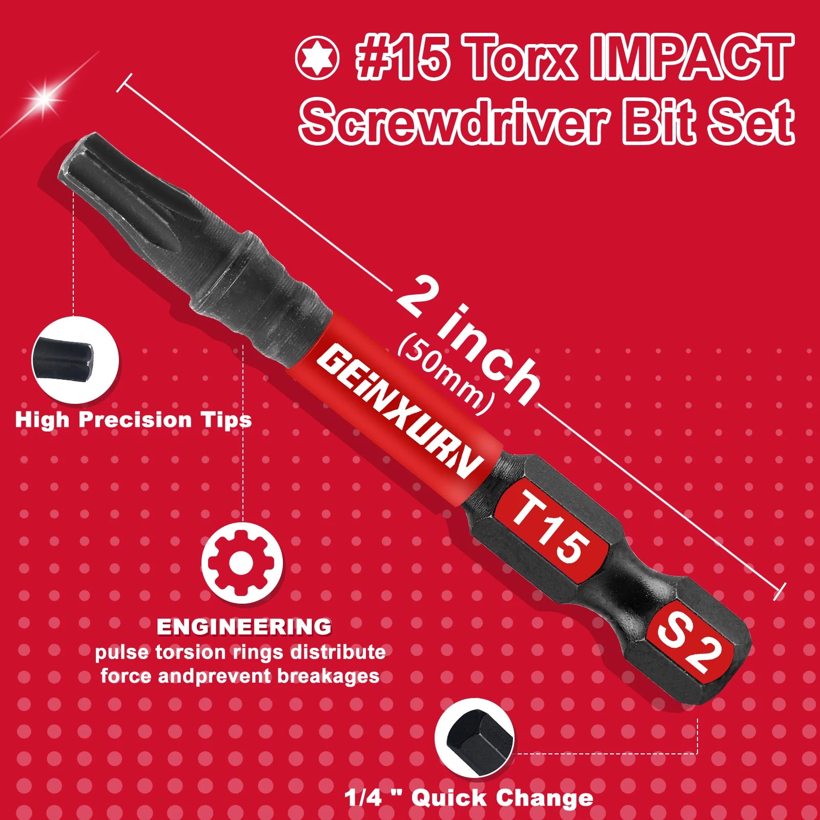 Schlagfestes Magnet Torx Bit Set aus Legiertem Stahl für präzises Arbeiten