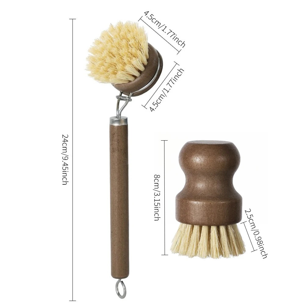 Natürliche Sisal Spülbürste mit langem Holzgriff - Umweltfreundlich reinigen