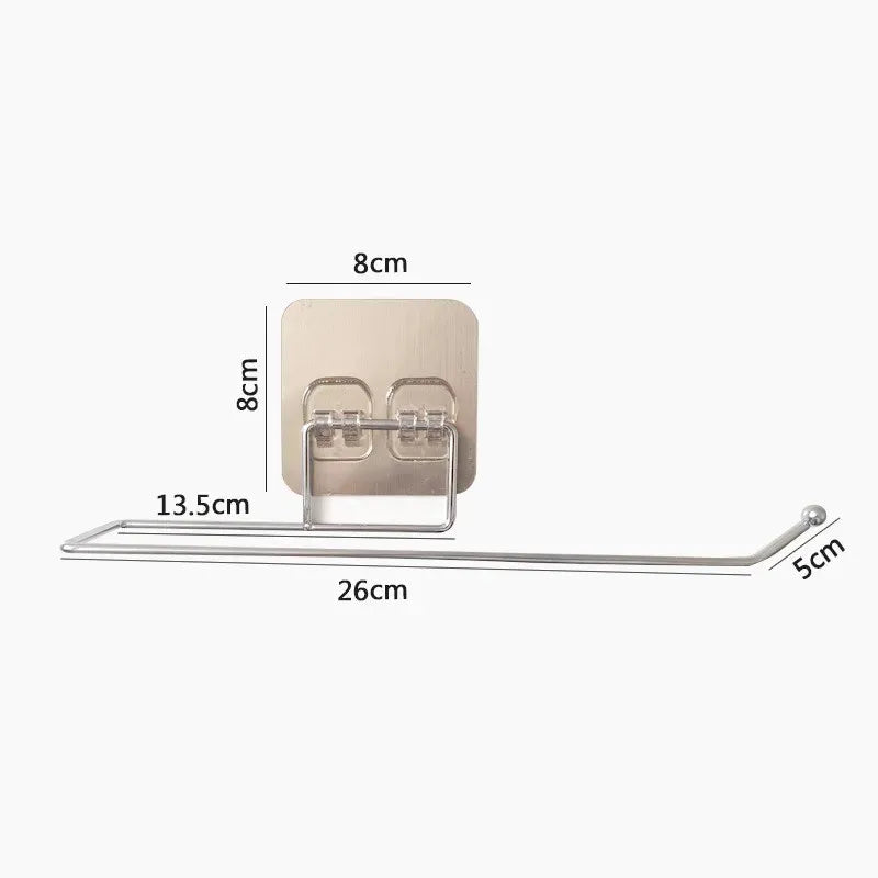 Vielseitiger Selbstklebender Edelstahl Halter für Toilettenpapier Küchenrolle Handtücher