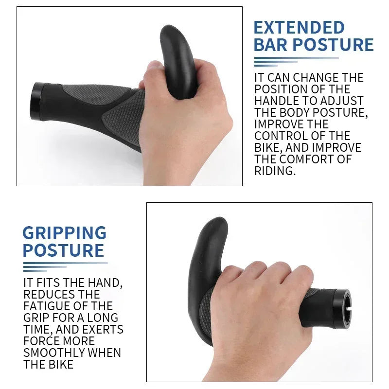 Ergonomische Fahrradgriffe mit verlängerter rutschfester Stange