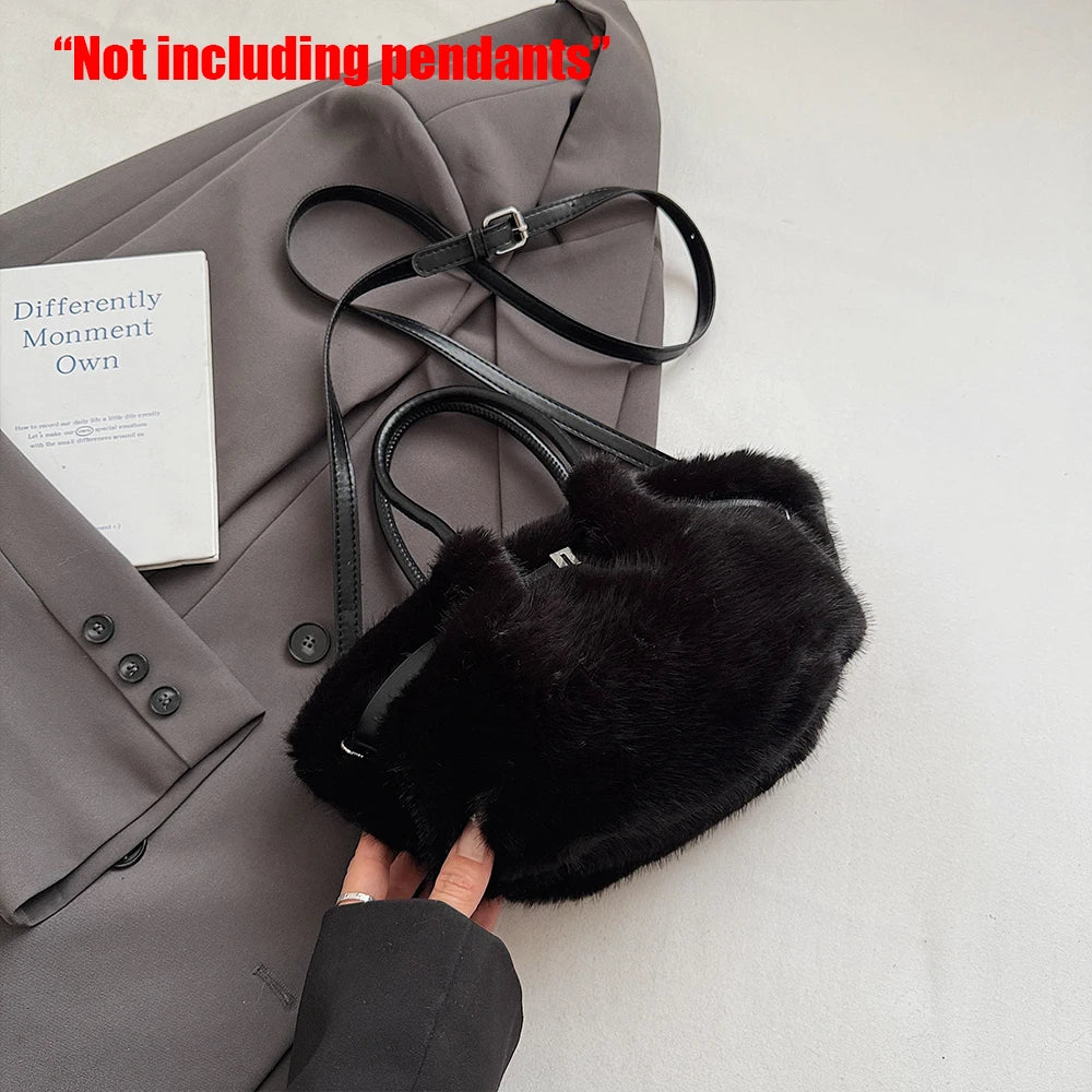 Leichte und vielseitige Plüsch Umhängetasche für Herbst und Winter