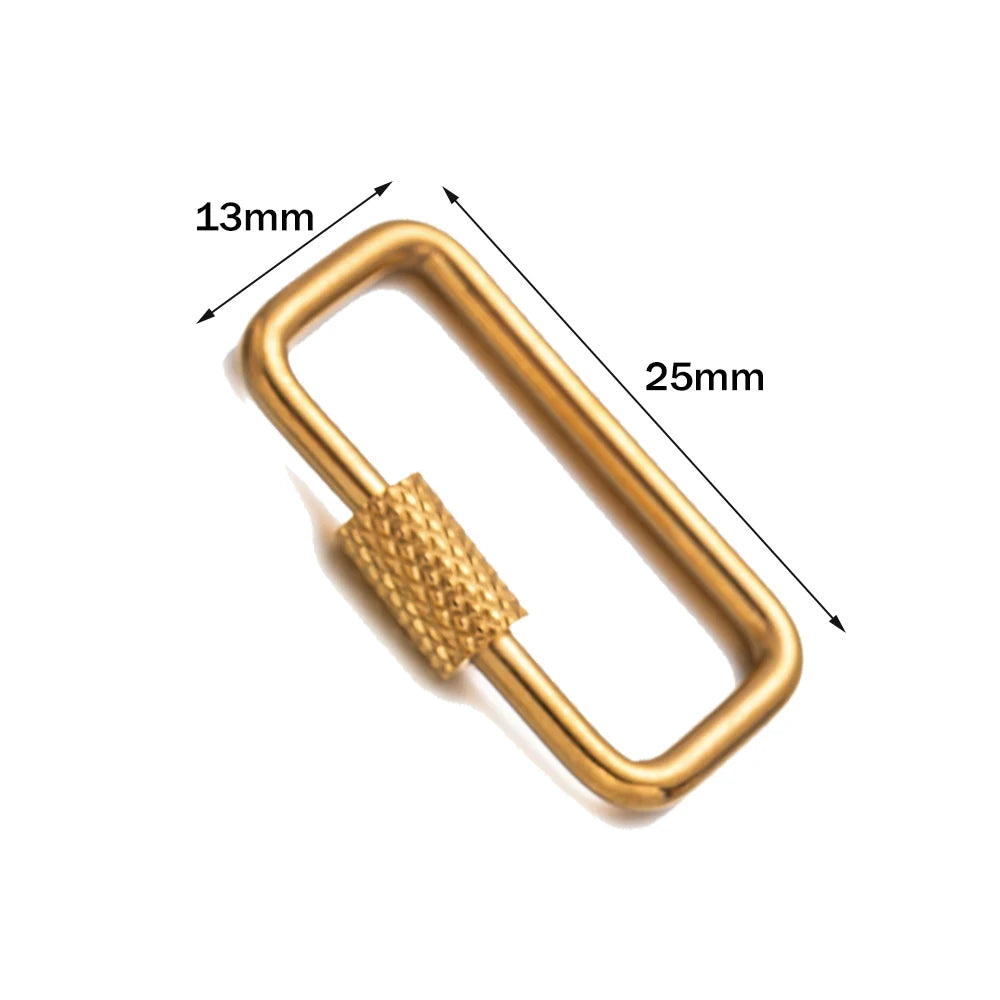 5er Set goldene Schraube Karabiner aus Edelstahl für Schmuck DIY