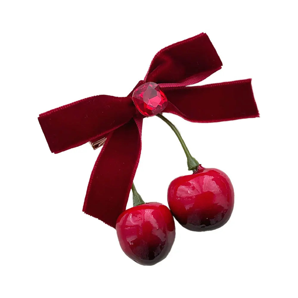Eleganter Kirsch-Bogen Haarschmuck – stilvoller Clip für Pferdeschwanz - Pony