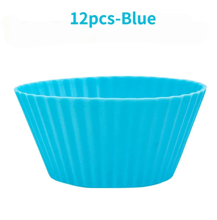 12-teiliges Silikon Muffin-Backform-Set – langlebig, geschmacksneutral