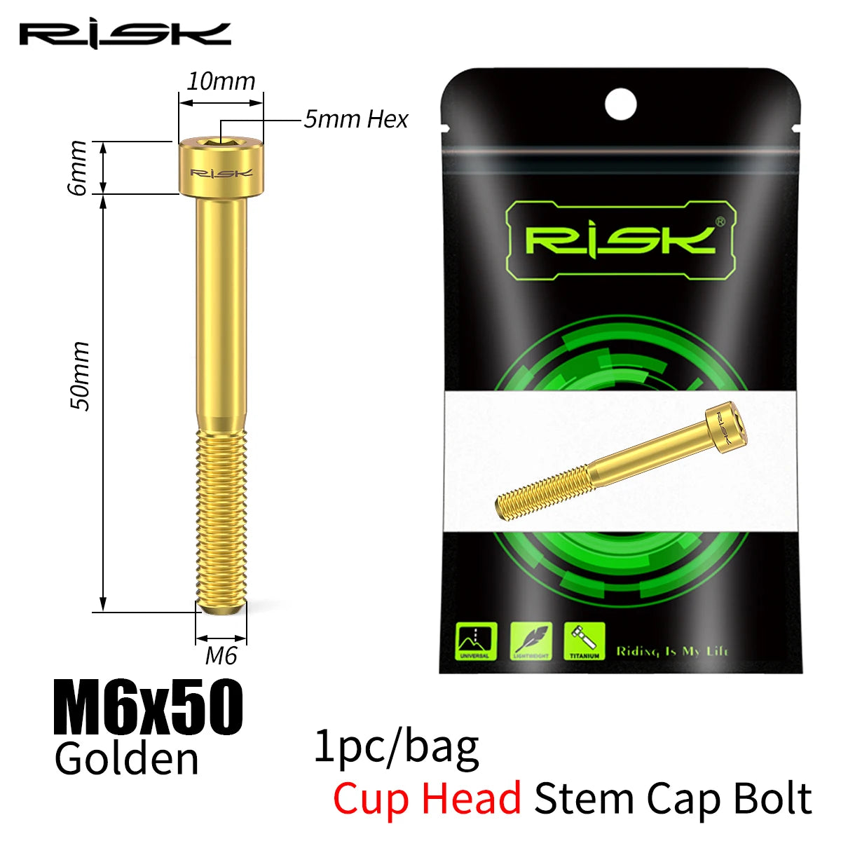 Fahrrad Titan Bolzen Schrauben M6x30-50 für Headset Vorbau Bremssattel